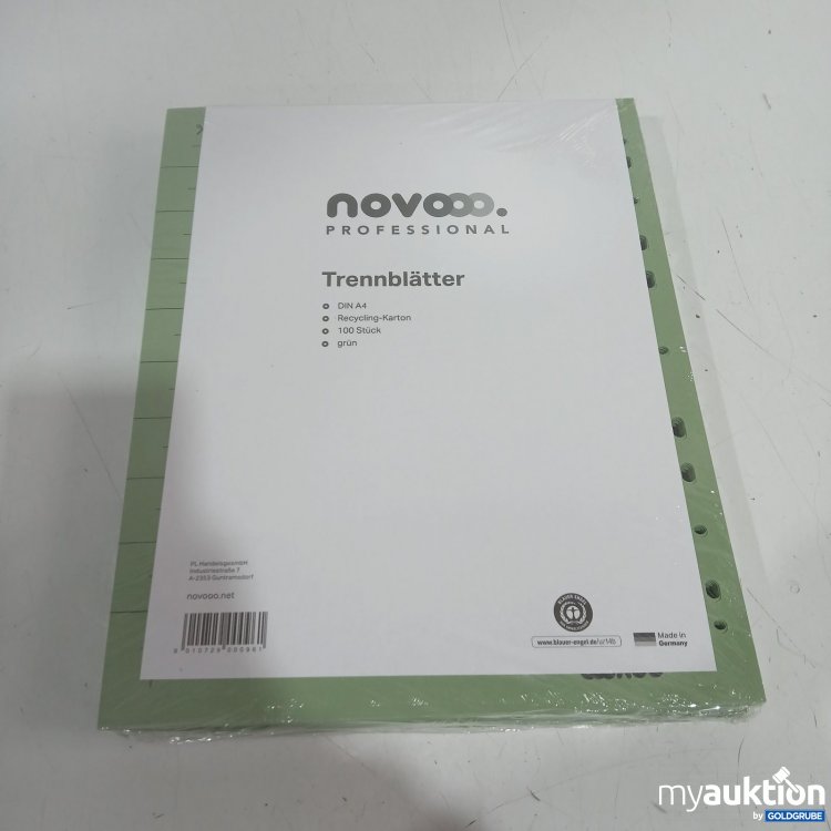 Artikel Nr. 468987 Artikel Nr. 468987: novooo Professional Trennblätter DIN A4 grün 100Stk