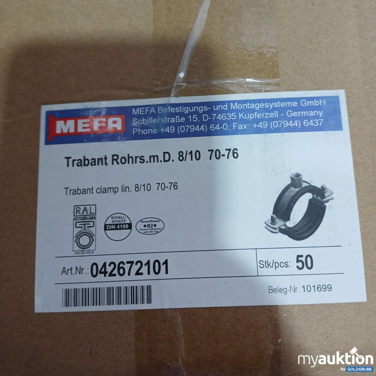 Artikel Nr. 446989 Artikel Nr. 446989: MEFA Trabant Rohrs.m.D. 8/10 70-76, 042672101, 50Stk