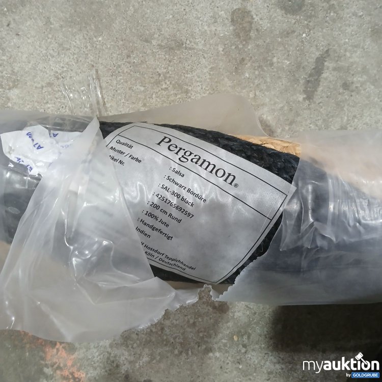 Artikel Nr. 523989: Pergamon Jute Teppich schwarz Bordüre 200cm rund 