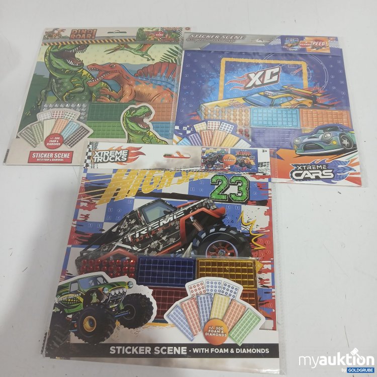 Artikel Nr. 928991: Sticker Scene with Foam & Diamond 3Stk 