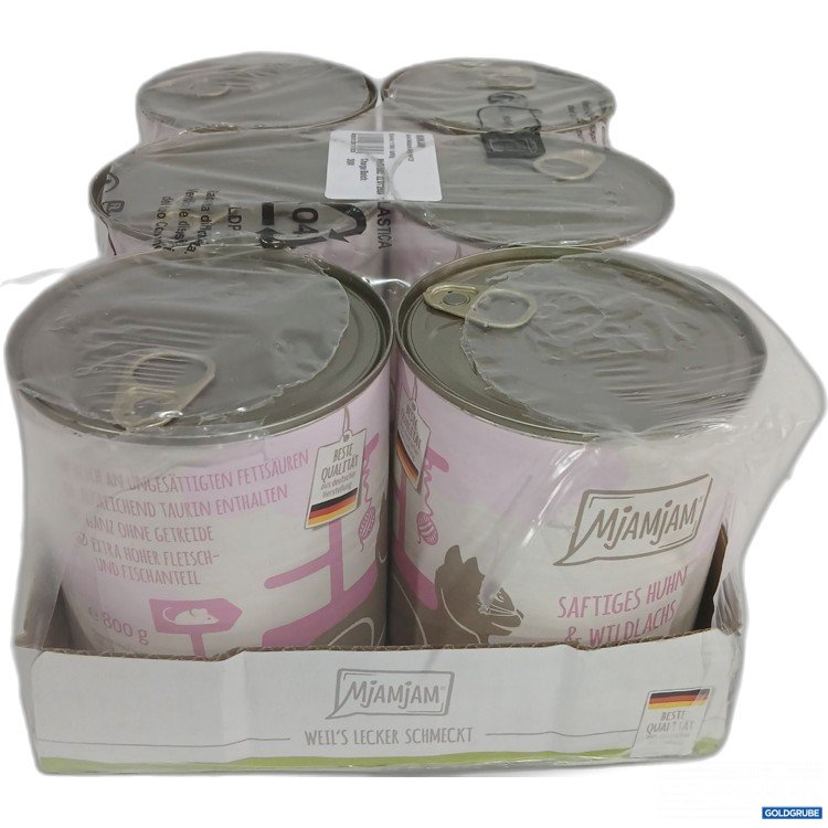 Artikel Nr. 972991: Mjamjam Katzenfutter saftiges Huhn & Wildlachs 6x800g