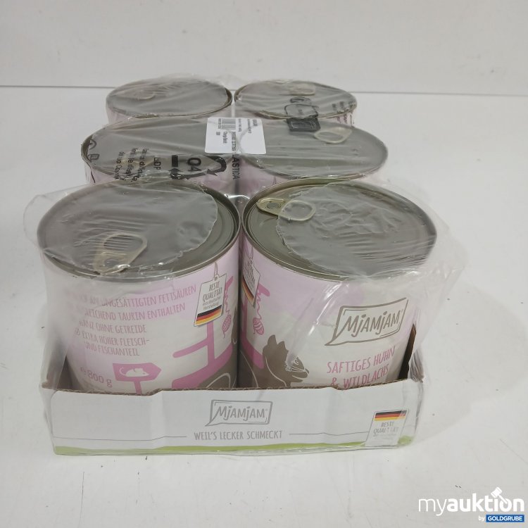 Artikel Nr. 972991: Mjamjam Katzenfutter saftiges Huhn & Wildlachs 6x800g