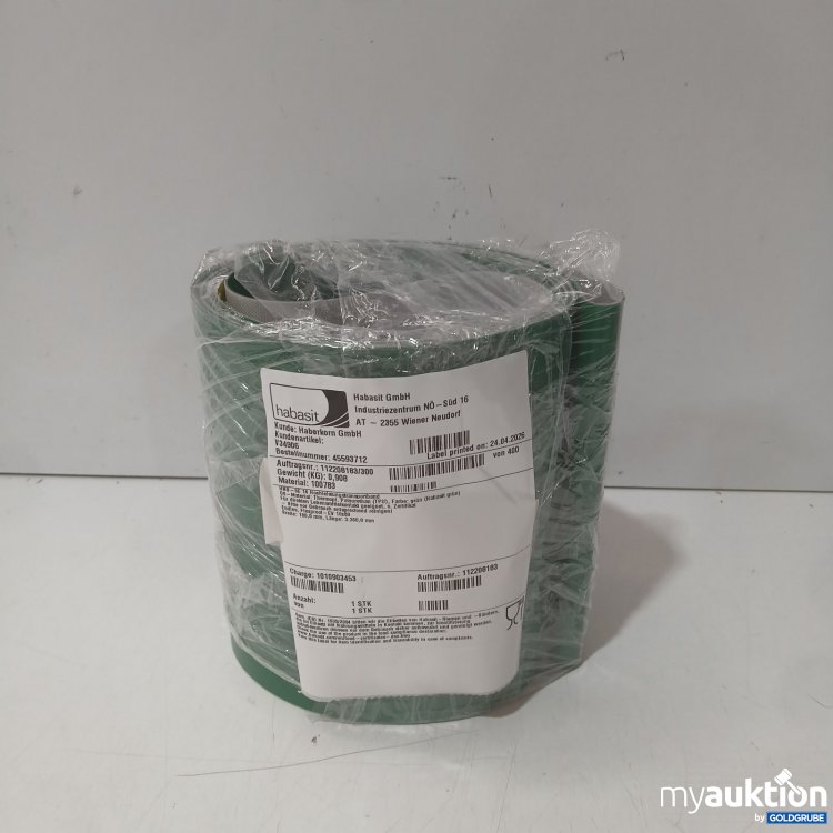 Artikel Nr. 467993 Artikel Nr. 467993: Habasit Hochleistungsgurtband grün 180,0 mm x 3.360,0