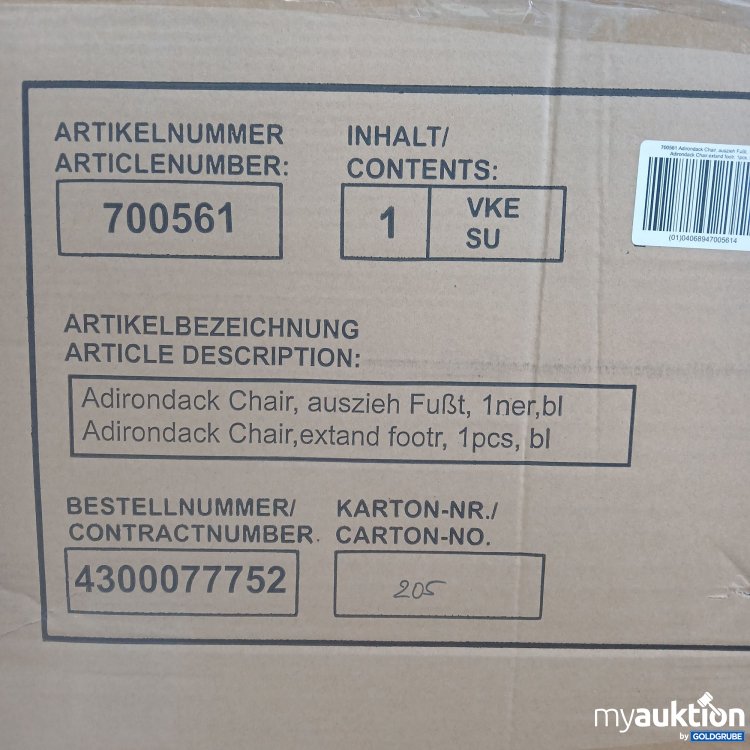 Artikel Nr. 843993: Adirondack Chair auszieh Fuß  700561