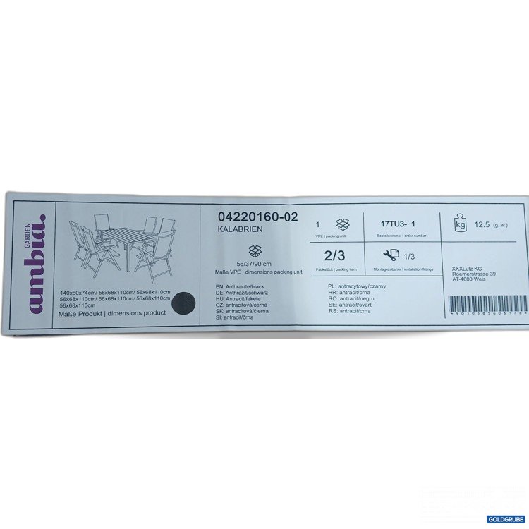 Artikel Nr. 888993: Ambia Garden Kalabrien 04220160-02 Anthrazit/schwarz 