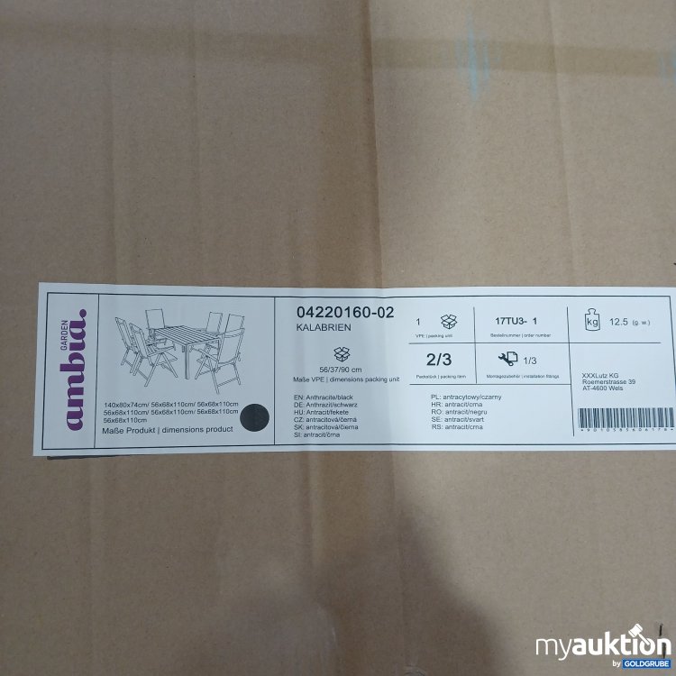 Artikel Nr. 888993: Ambia Garden Kalabrien 04220160-02 Anthrazit/schwarz 