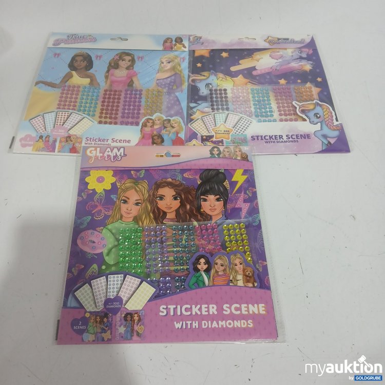 Artikel Nr. 928993: Sticker Scene with Foam & Diamond 3Stk 