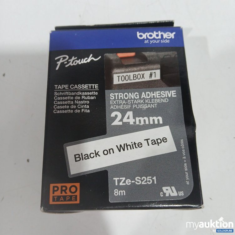 Artikel Nr. 893994: Brother Tape Cassette Black on white Label 8m TZe-S251 