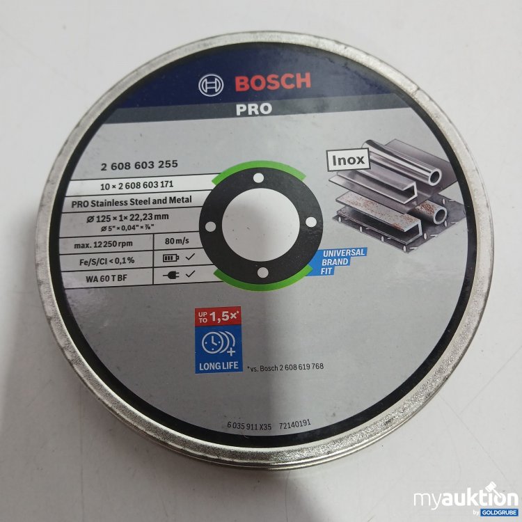 Artikel Nr. 520996 Artikel Nr. 520996: Bosch Pro Trennscheibe 10stk 2 608603255 125x1x22.23mm