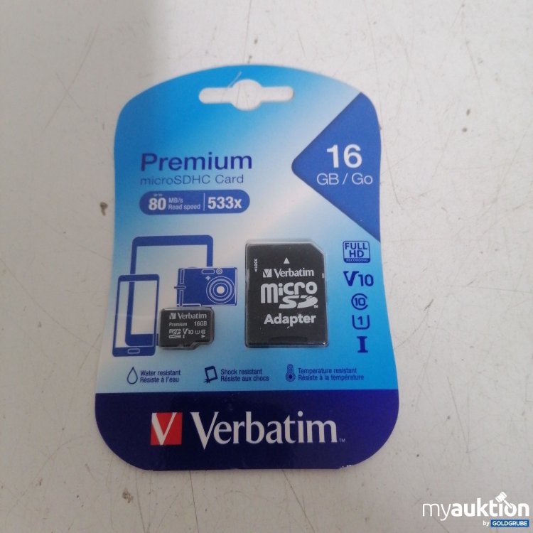 Artikel Nr. 724996: Verbatim 16GB microSDHC Karte