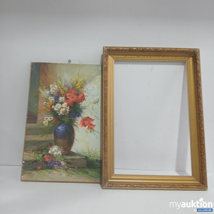 Artikel Nr. 463997: A. Siambah Gemälde Blumenstrauß in Vase mit Rahmen