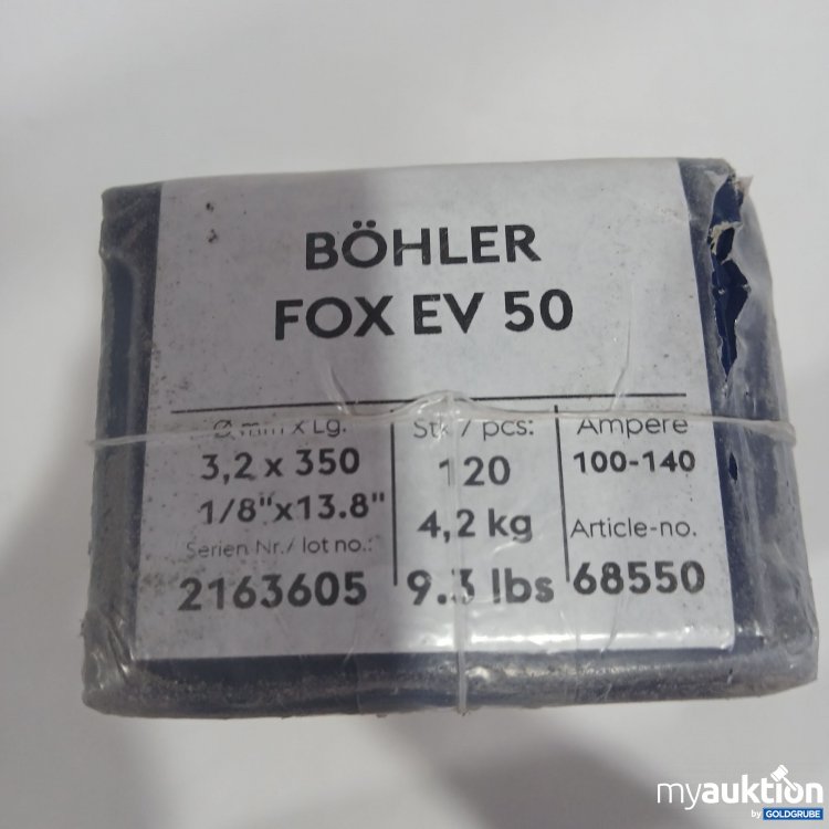 Artikel Nr. 518997 Artikel Nr. 518997: Böhler Fox EV 50 Basisch umhüllte Stabelektrode für besonders zähe und risssichere Schweißverbindungen