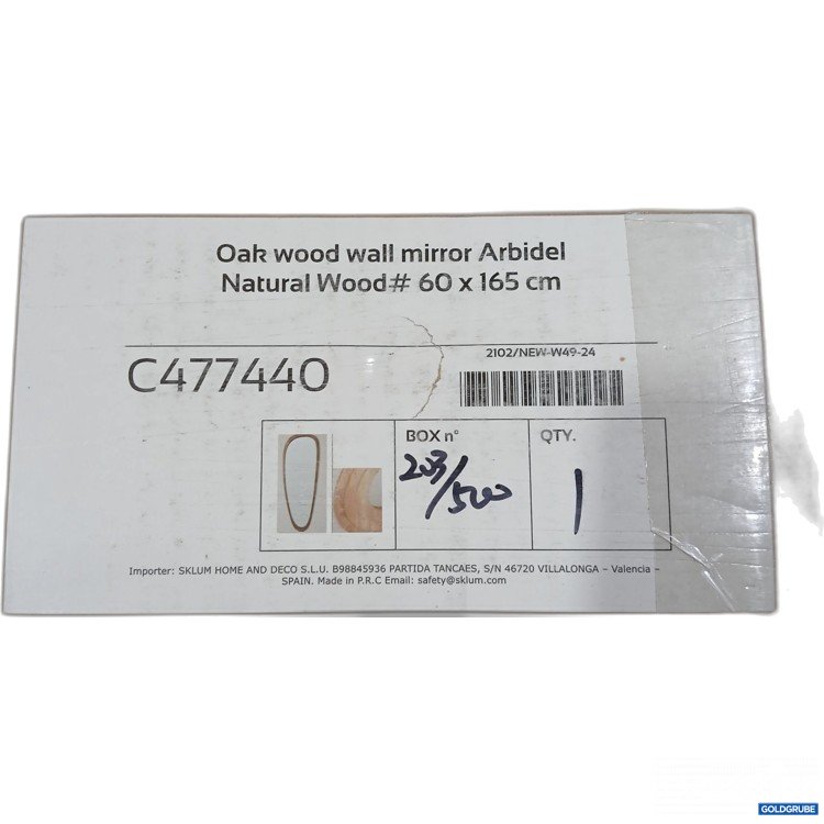 Artikel Nr. 888998: Sklum Oak Wood Wall Mirror Arbidel Natural Wood 60x165cm C477440 
