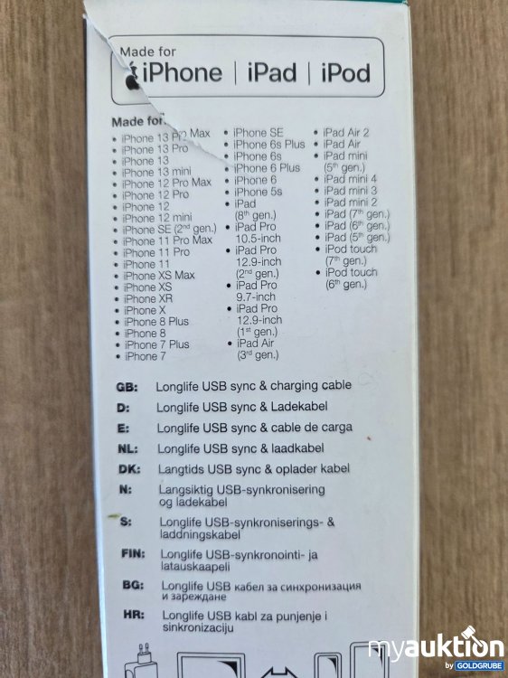 Artikel Nr. 926998 Artikel Nr. 926998: Longlife Charging Kabel USB to Lightning